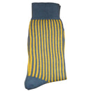 Bassin and Brown Grey Vertical Stripe Midcalf Socks