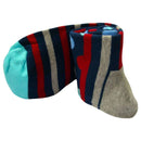 Bassin and Brown Navy Contrast Heel and Toe Striped Socks