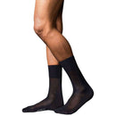 Falke Black No4 Pure Silk Midcalf Socks