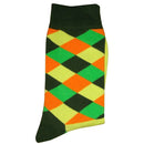 Bassin and Brown Green Diamond Check Socks
