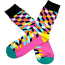 Bassin and Brown Pink Optical Check Socks