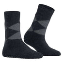 Burlington Black Cosy Argyle Socks