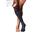 Falke Navy No10 Pure Fil d'Ecosse Smooth Ribbed Knit Knee High Socks