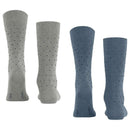 Esprit Blue Fine Dot 2 Pack Socks