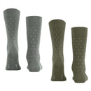 Esprit Green Fine Dot 2 Pack Socks
