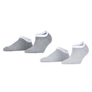 Esprit Grey Allover Stripe 2 Pack Sneaker Socks
