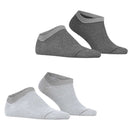 Esprit Grey Allover Stripe 2 Pack Sneaker Socks