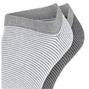 Esprit Grey Allover Stripe 2 Pack Sneaker Socks