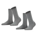 Esprit Grey Fine Dot 2 Pack Socks