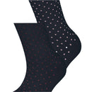 Esprit Navy Fine Dot 2 Pack Socks