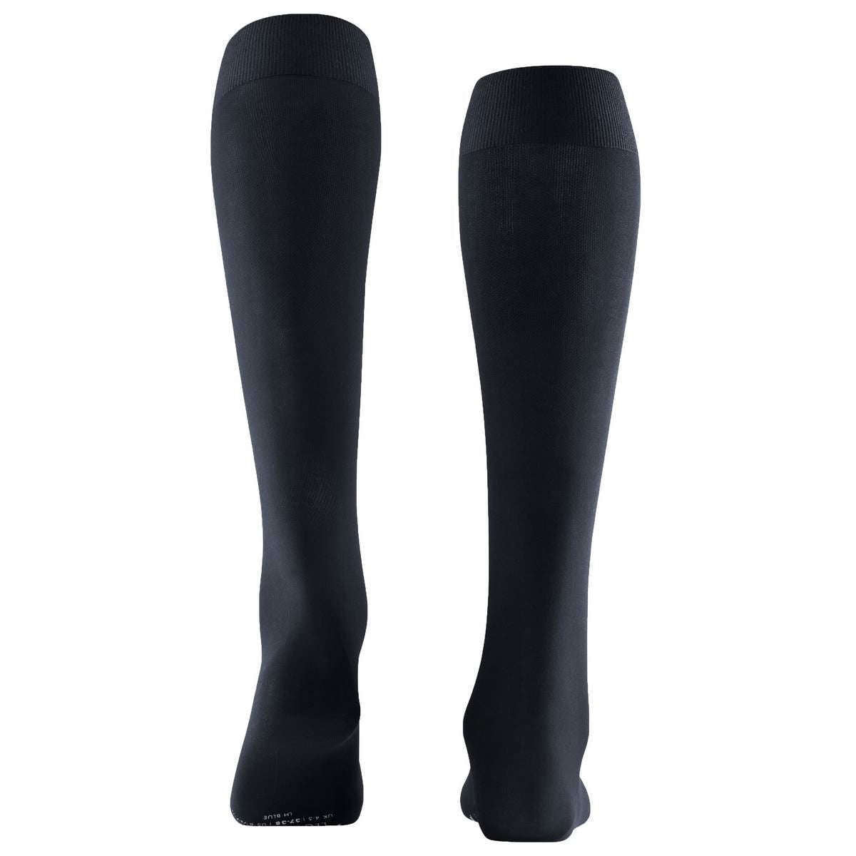 FALKE Lufthansa Travel & Comfort Women's Energize 30 DEN Knee-High Pop Socks Sheer Transparent Strong Compression Improved Blood Circulation Ideal For Long Trips Sitting Fine Soft Yarn 1 Pair, Black