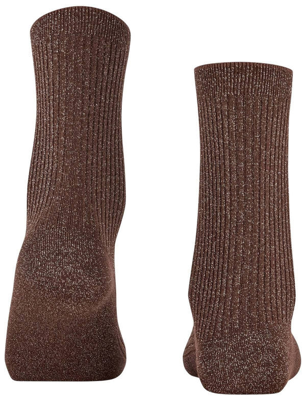 Falke Brown Shiny Rib Socks