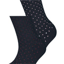 Esprit Navy Fine Dot 2 Pack Socks