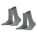 Esprit Grey Fine Dot 2 Pack Socks