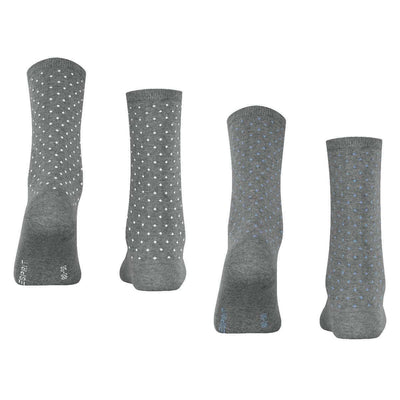Esprit Grey Fine Dot 2 Pack Socks