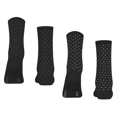 Esprit Black Fine Dot 2 Pack Socks