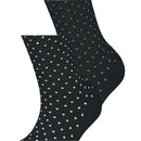 Esprit Black Fine Dot 2 Pack Socks