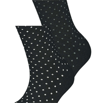 Esprit Black Fine Dot 2 Pack Socks