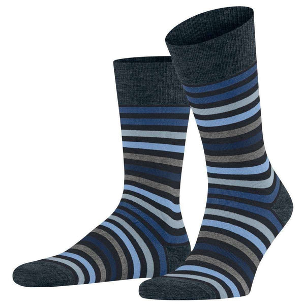 Falke Navy Tinted Stripe Socks