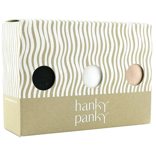 Hanky Panky Black Cotton 3 Pack Low Rise Thong
