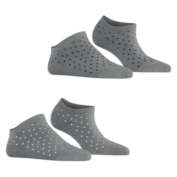 Esprit Grey Fine Dot 2 Pack Sneaker Socks