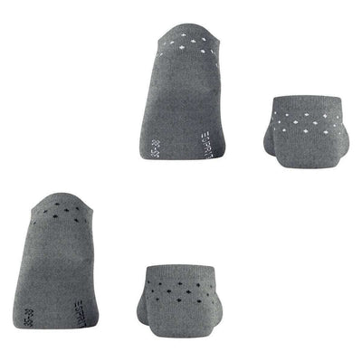 Esprit Grey Fine Dot 2 Pack Sneaker Socks
