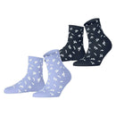 Esprit Blue Twig 2 Pack Socks