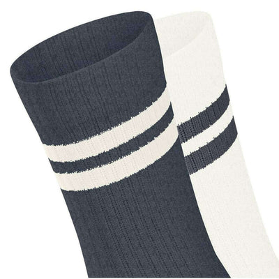 Esprit Black Tennis Stripe 2 Pack Socks