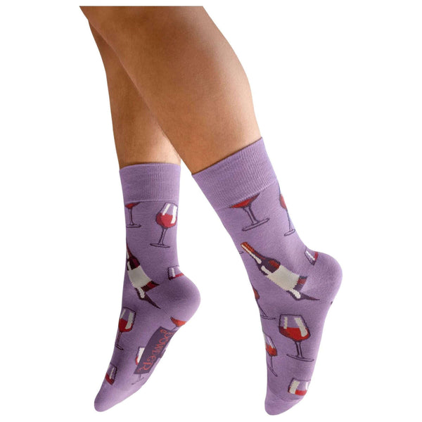Powder Purple Red Wine Socks