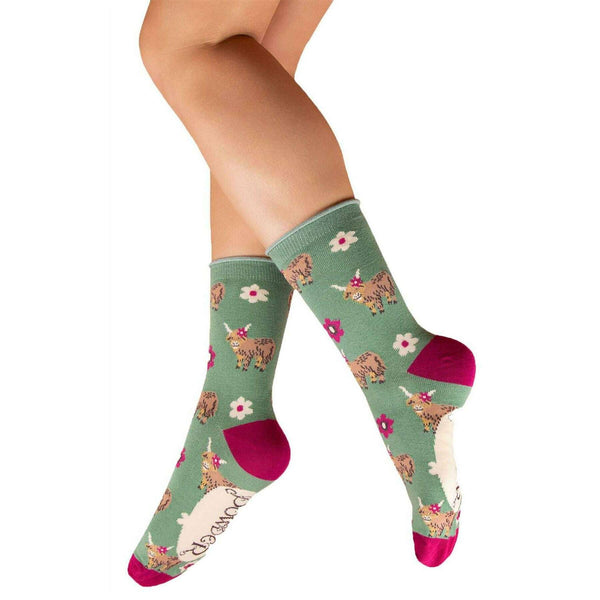 powder-green-highland-cows-ankle-socks-34480339