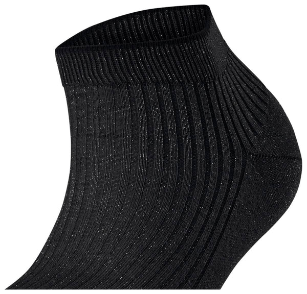 Falke Black Shiny Rib Sneaker Socks