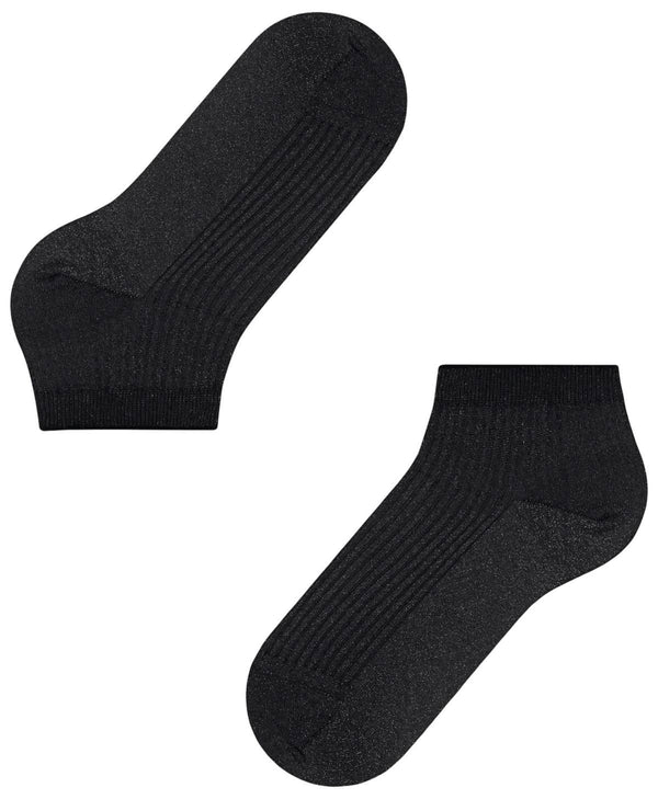 Falke Black Shiny Rib Sneaker Socks