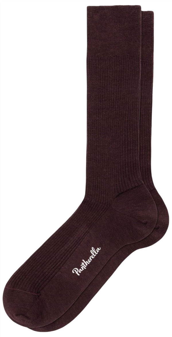 Pantherella Red Naish Rib Merino Wool Socks