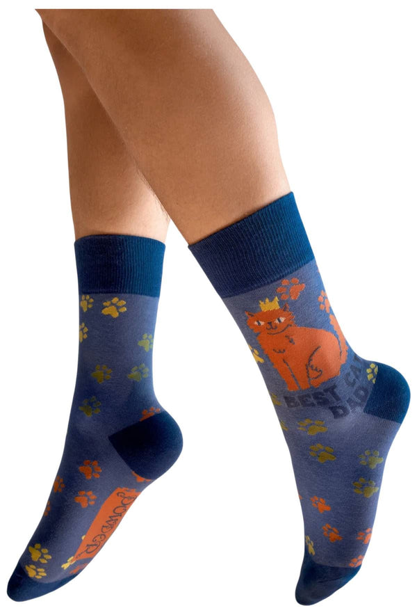 Powder Blue Best Cat Dad Socks