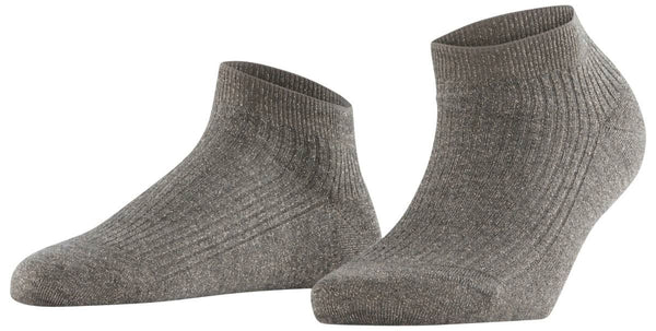 Falke Grey Shiny Rib Sneaker Socks
