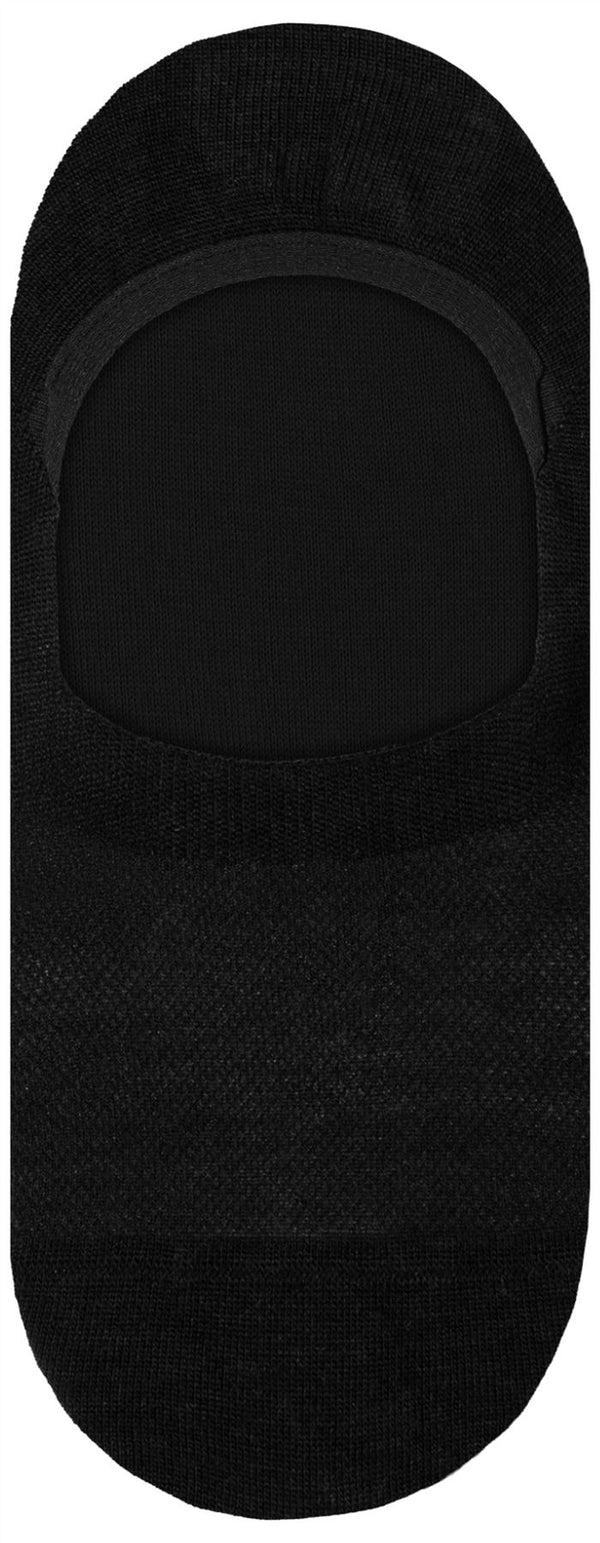 Pantherella Black Palma Merino Wool Invisible Socks