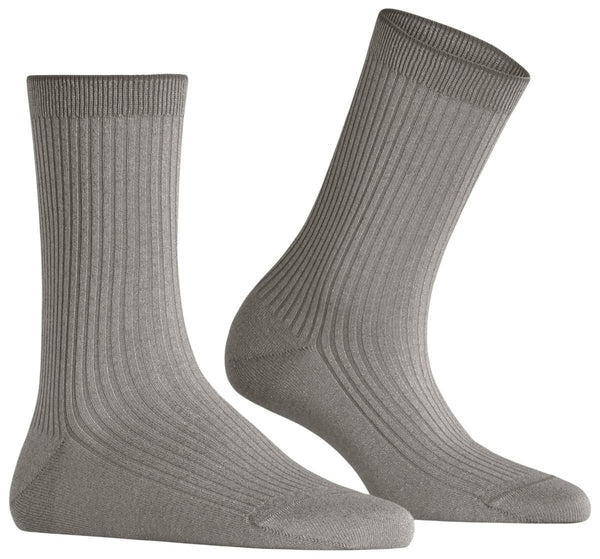 Falke Grey Shiny Rib Socks