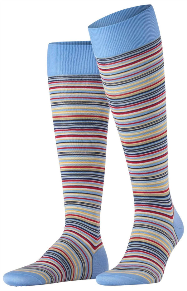 Falke Blue Microblock Knee High Socks