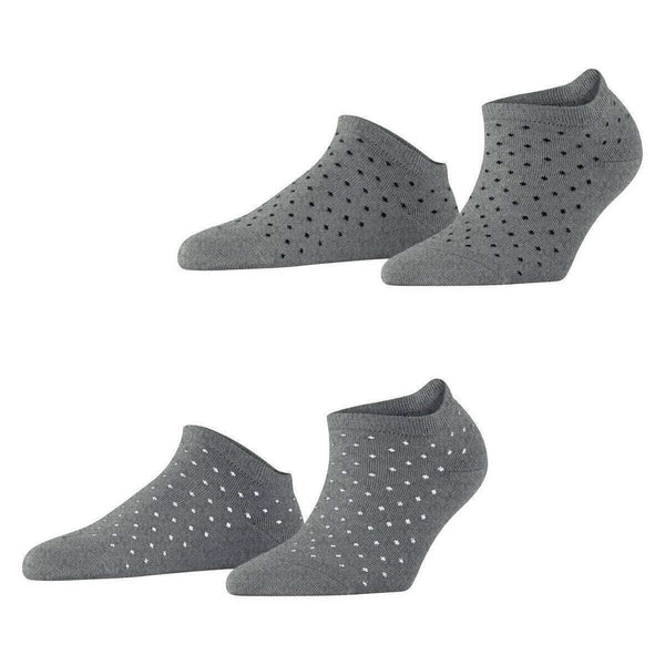 Esprit Grey Fine Dot 2 Pack Sneaker Socks