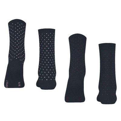 Esprit Navy Fine Dot 2 Pack Socks