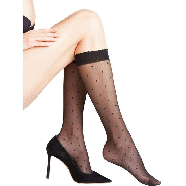 Falke Black Dot 15 Denier Knee High Tights