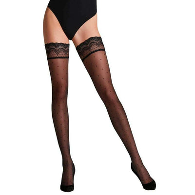 Falke Black Dot 15 Denier Stay Ups