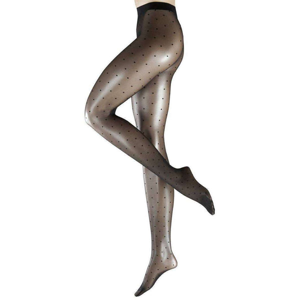 Falke Black Dotted 15 Denier Tights