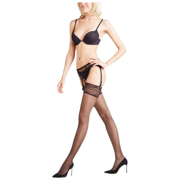 Falke Black Seidenglatt 15 Den Hold Up Transparent Stockings