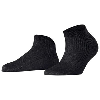 Falke Black Shiny Rib Sneaker Socks