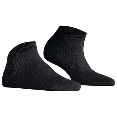 Falke Black Shiny Rib Sneaker Socks