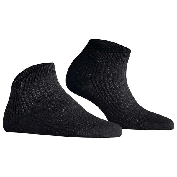 Falke Black Shiny Rib Sneaker Socks
