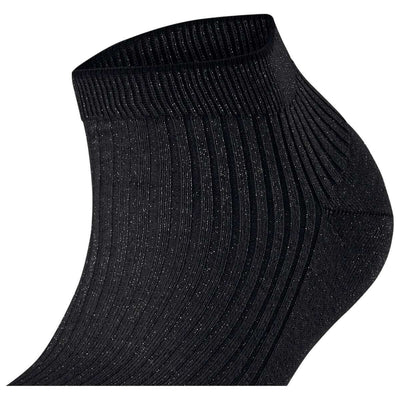 Falke Black Shiny Rib Sneaker Socks
