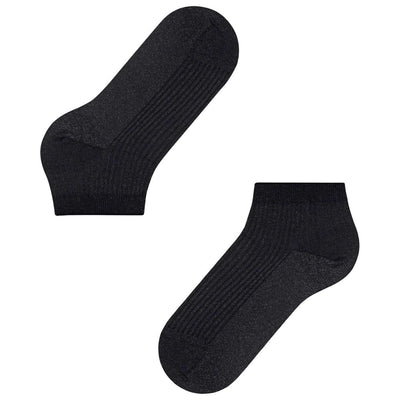 Falke Black Shiny Rib Sneaker Socks
