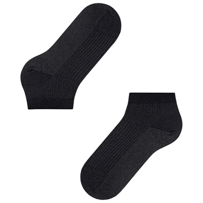Falke Black Shiny Rib Sneaker Socks